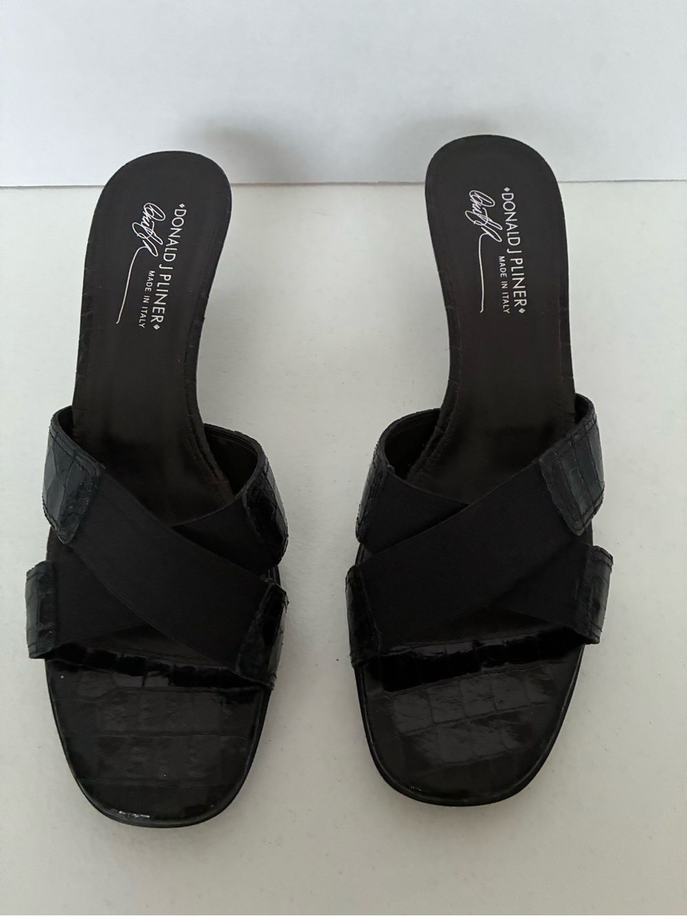 Donald J. Pliner Kiki A05 Basic Elastic Antique Patent Sandals 10M New No Box